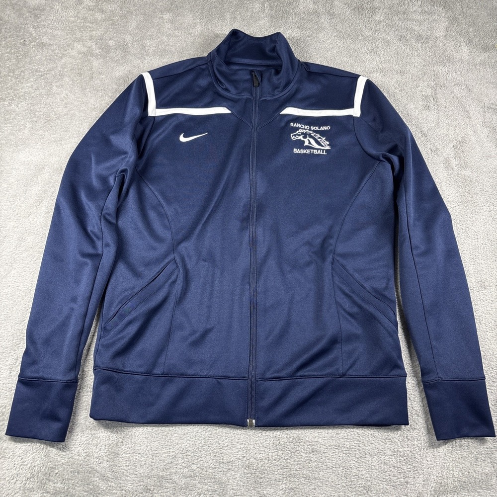 Nike Dri-Fit Avenger Jacket Women's Warm-Up Full Zip Up 535663-420 Navy Size L